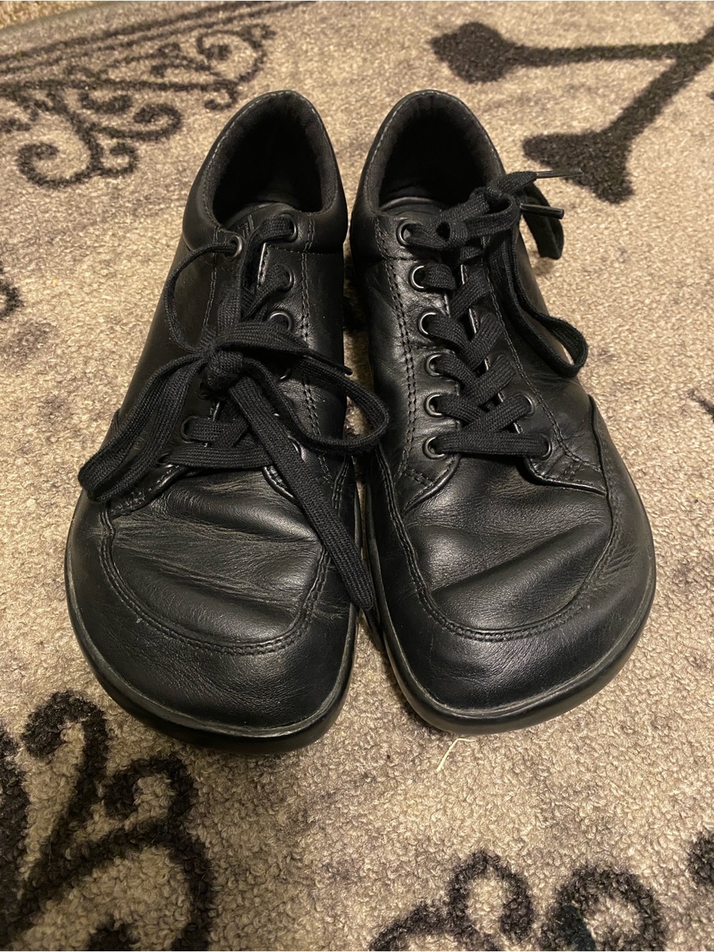 Splay Black Leather Lace-Up Casual Shoes
